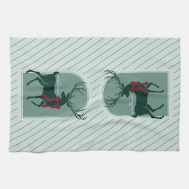 Personalisierter Familienname Elegante Weihnachten Geschirrtuch