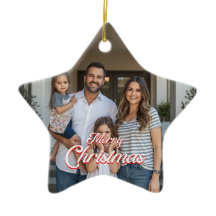 Personalisierter Familienname & Foto Weihnachten