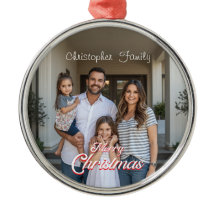 Personalisierter Familienname & Foto Weihnachten