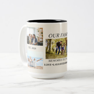 Personalisierter Familienname-Fotobecher Zweifarbige Tasse