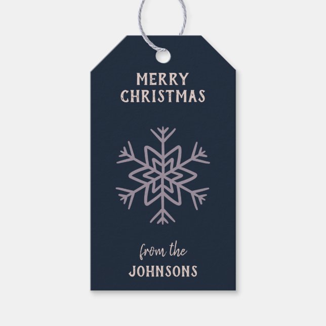 Personalisierter Familienname Frohe Weihnachten Sc Geschenkanhänger (Vorderseite)