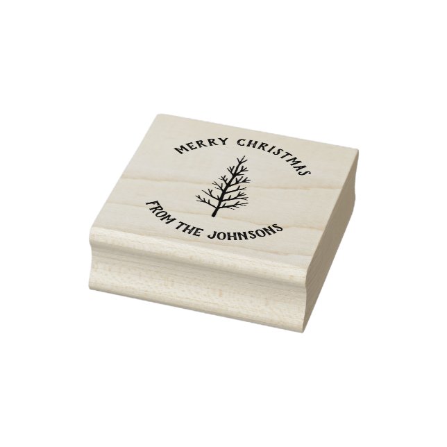 Personalisierter Familienname Frohe Weihnachten Ta Gummistempel (Stempel)