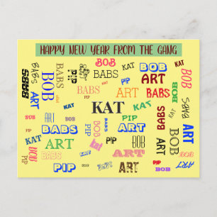 Personalisierter Familienname für benutzerdefinier Postkarte