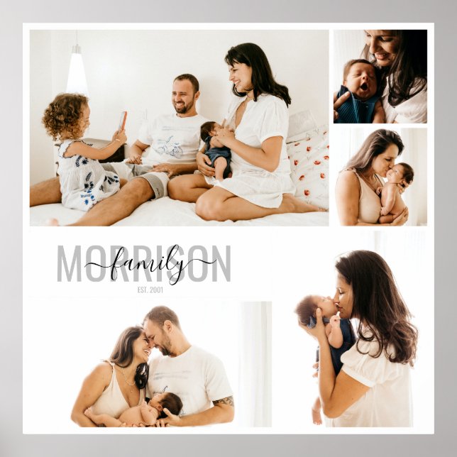 Personalisierter Familienname für Fotocollage Poster (Vorne)