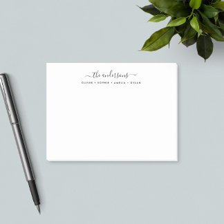 Personalisierter Familienname für moderne Kalligra Post-it Klebezettel