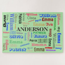 Personalisierter Familienname für Word Cloud Puzzle