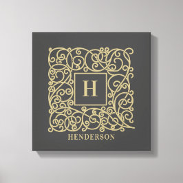 Personalisierter Familienname Gold Monogram Leinwanddruck