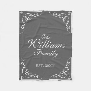 Personalisierter Familienname Graue Fleecedecke