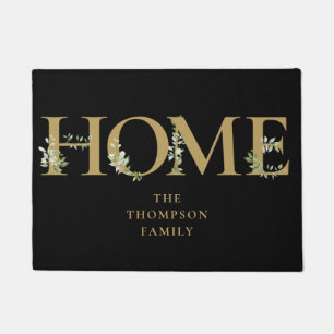 Personalisierter Familienname Grün Gold Zuhause Fußmatte