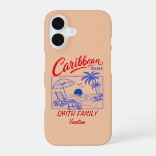 Personalisierter Familienname Karibik-Sommerurlaub iPhone 16 Hülle