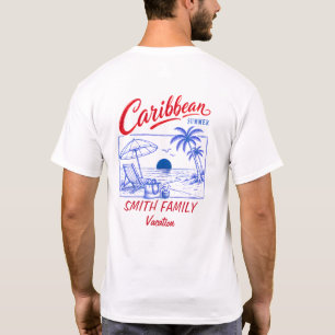 Personalisierter Familienname Karibik-Sommerurlaub T-Shirt