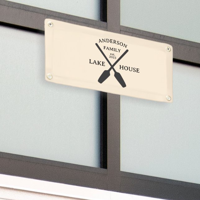 Personalisierter Familienname Lake House Banner (Äußeres Gebäude)