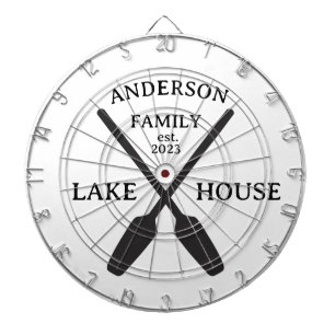 Personalisierter Familienname Lake House Dartscheibe