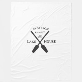 Personalisierter Familienname Lake House Fleecedecke