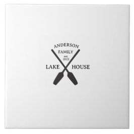 Personalisierter Familienname Lake House Fliese