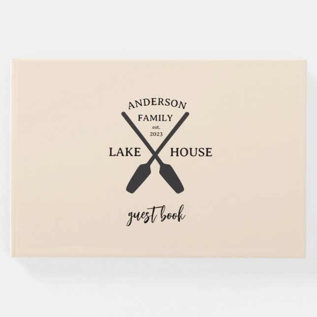 Personalisierter Familienname Lake House Gästebuch (Vorderseite)