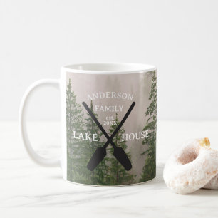 Personalisierter Familienname Lake House Kaffeetasse