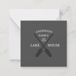 Personalisierter Familienname Lake House Mitteilungskarte
