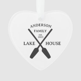 Personalisierter Familienname Lake House Ornament