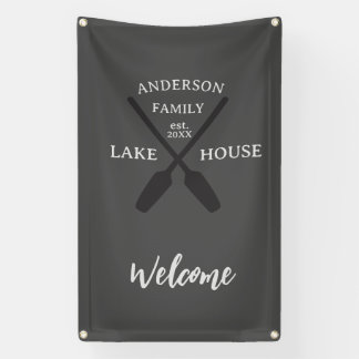 Personalisierter Familienname Lake House Willkomme Banner