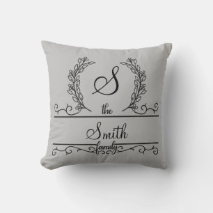 Personalisierter Familienname mit Monogramm Kissen