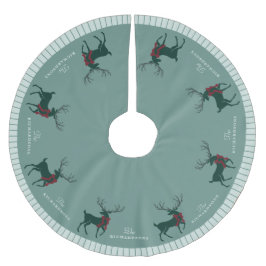 Personalisierter Familienname Rentier Weihnachten Polyester Weihnachtsbaumdecke