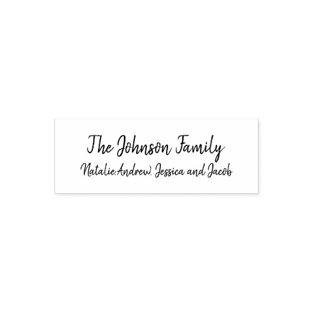 Personalisierter Familienname Rubber-Briefmarke Permastempel (Design)