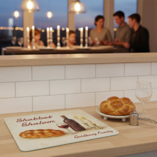 Personalisierter Familienname Shabbat Schalom Schneidebrett