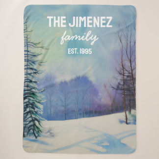 Personalisierter Familienname und etablierte Datum Sherpadecke