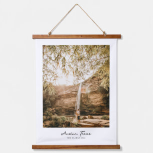 Personalisierter Familienname und Foto Art Print Wandteppich Mit Holzrahmen