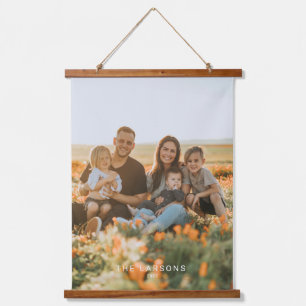 Personalisierter Familienname und Foto Art Print Wandteppich Mit Holzrahmen