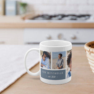 Personalisierter Familienname und Monogramm-FotoCo Kaffeetasse