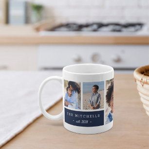 Personalisierter Familienname und Monogramm-FotoCo Kaffeetasse