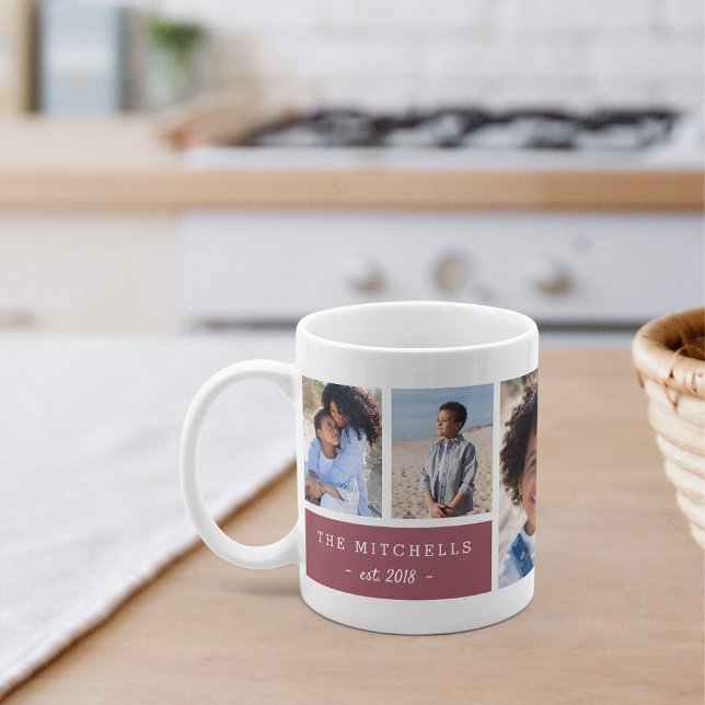 Personalisierter Familienname und Monogramm-FotoCo Kaffeetasse (Von Creator hochgeladen)