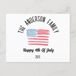 Personalisierter Familienname von Airbrush America Feiertagspostkarte