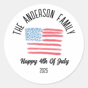 Personalisierter Familienname von Airbrush America Runder Aufkleber