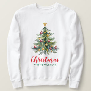 Personalisierter Familienname Weihnachtsbaum Benut Sweatshirt