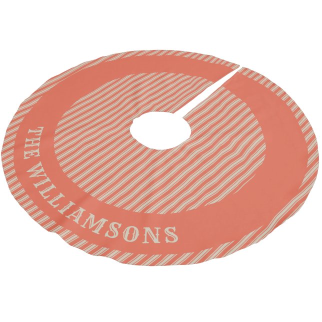 personalisierter Familienname Weihnachtsbaumrock Polyester Weihnachtsbaumdecke (Schrägansicht)