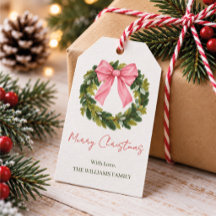 Personalisierter Familienname Weihnachtskranz Rosa