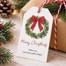 Personalisierter Familienname Weihnachtskranz rote