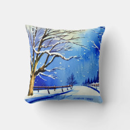 Personalisierter Familienname Winterweihnachtsdeko Kissen