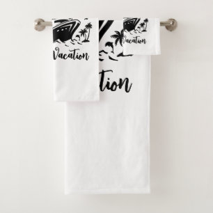 Personalisierter Familienurlaub Badhandtuch Set
