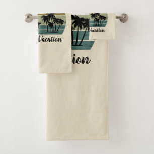 Personalisierter Familienurlaub Badhandtuch Set