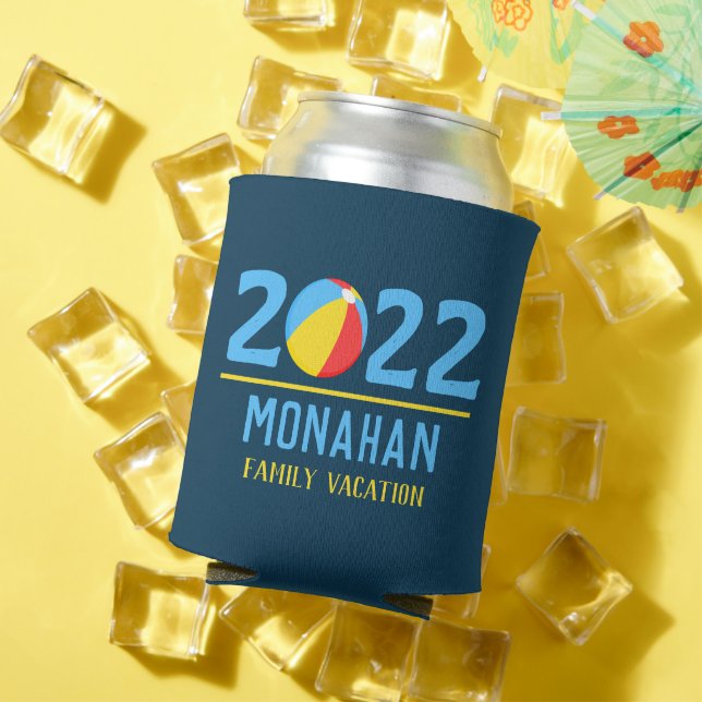 Personalisierter Familienurlaub Beach Ball Dosenkühler (In Situ Sommer)
