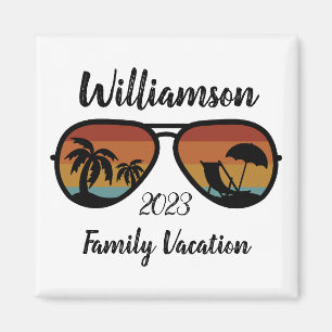 Personalisierter Familienurlaub Magnet