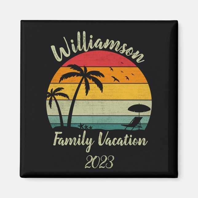 Personalisierter Familienurlaub Magnet (Vorne)