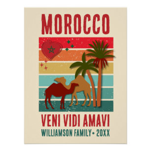 Personalisierter Familienurlaub MAROKKO Glänzend Poster