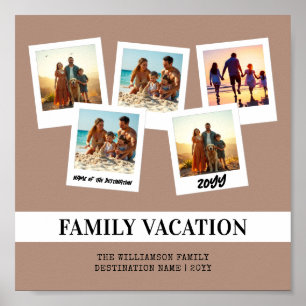 Personalisierter Familienurlaub Moderner Snapshot- Poster
