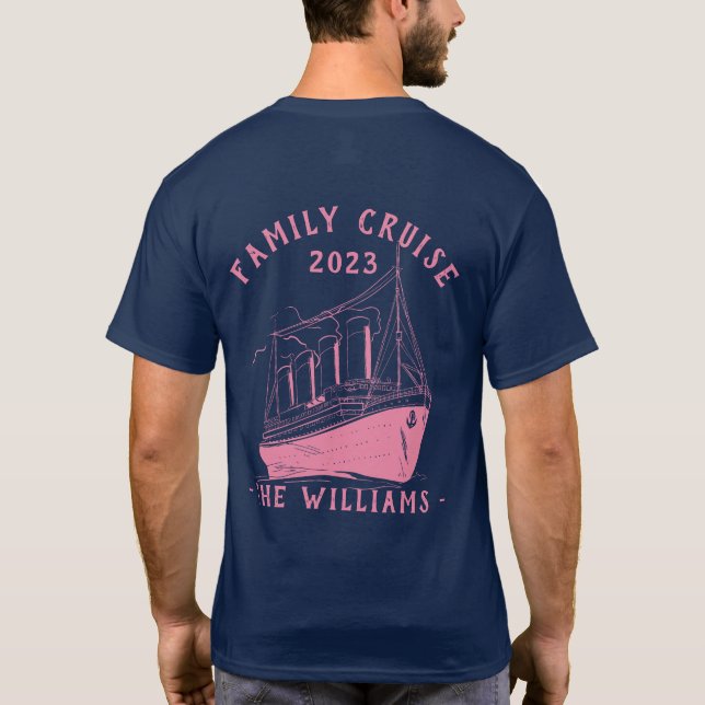 Personalisierter Familienurlaub Schifffahrt T-Shirt (Rückseite)