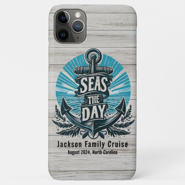 Personalisierter Familienurlaub - Seas the Day Case-Mate iPhone Hülle (Rückseite)
